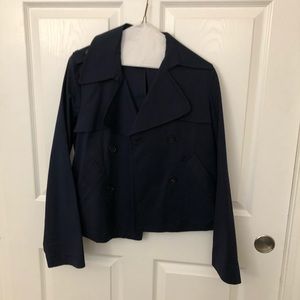 Theory Cropped Trench Swing Coat